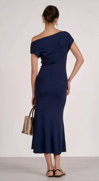 Elan - Ribbed Cap Sleeve Knit Midi Dress