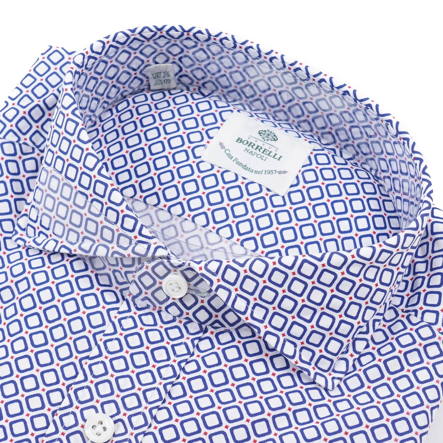 Luigi Borrelli Napoli - Men's Slim-fit Patterned Cotton Shirt