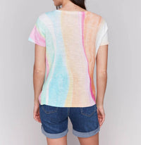 Charlie B - Short Sleeve Crew Neck Printed Sweater