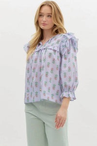 Entro - Blossom Ruffle Shoulder Blouse