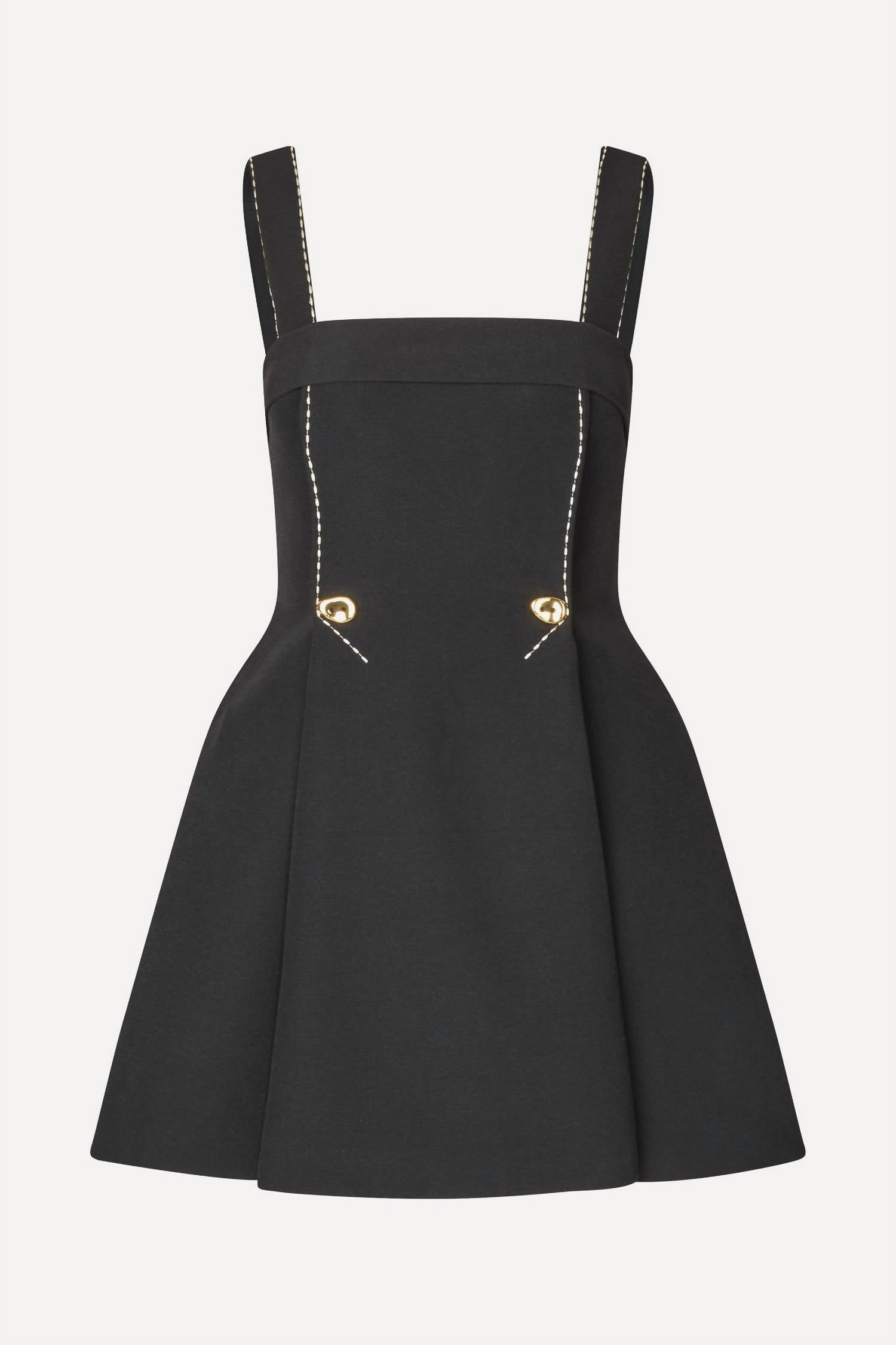 STINE GOYA Sleeveless Square Neck Mini Dress in jet black - women's dress - alternate view