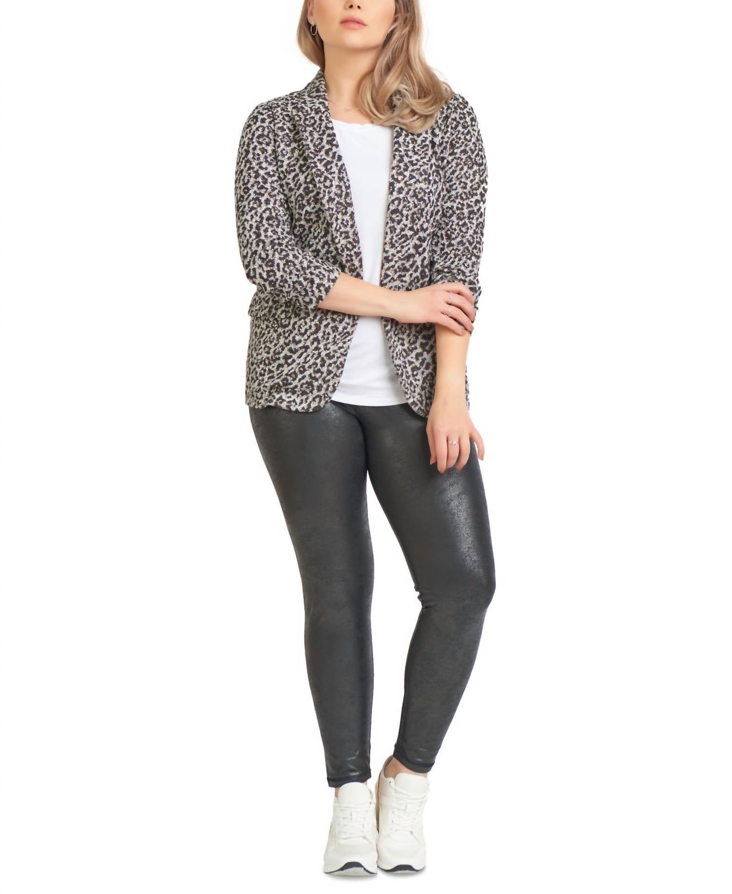 Black Tape - Trendy Plus Size Crackle Leggings