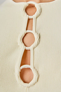 Endless Rose - Ring Detailed Flare Knit Top