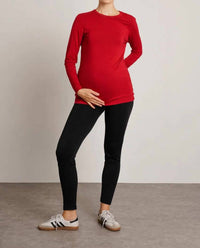 NOM Maternity Liv Long Sleeve Tee in merlot - women's long sleeve top