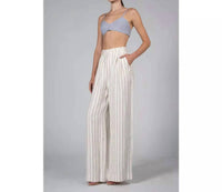 Nonchalant Label Christa Bralette in blue stripe - women's shirt - detail view
