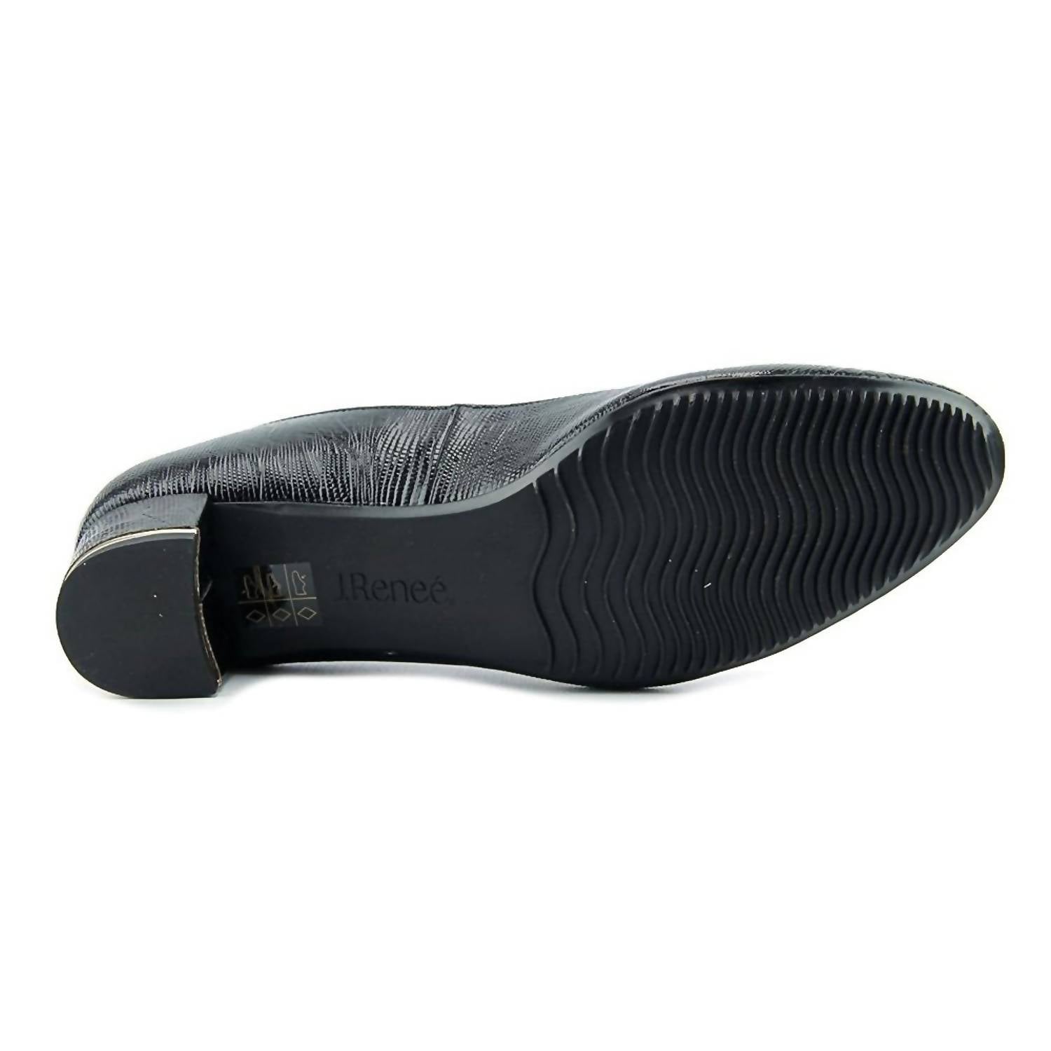 J. Renee Women's Bambalina Block Heel Pump in black lizard - women's heels - alternate view