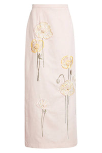 Bernadette - Women's Norma Embroidered Poppies Skirt