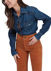 ASKK NY Brighton Wide Leg Corduroy Pants in brown - women's jeans - alternate view