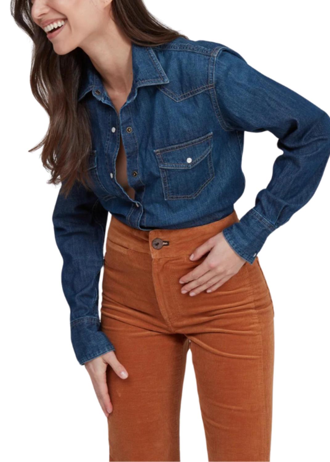 ASKK NY Brighton Wide Leg Corduroy Pants in brown - women's jeans - alternate view