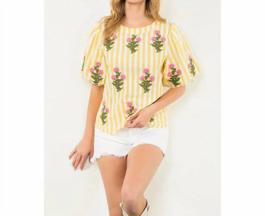 Thml - Striped Embroidered Top