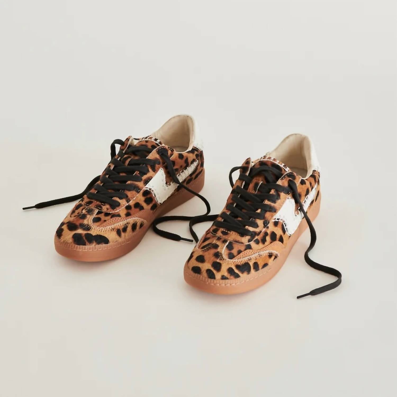 Dolce Vita Women's Notice Stitch Sneaker in leopard calf hair - women's sneaker - alternate view