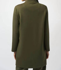 Joseph Ribkoff - Stand Collar Faux Pocket Long Sleeve Coat