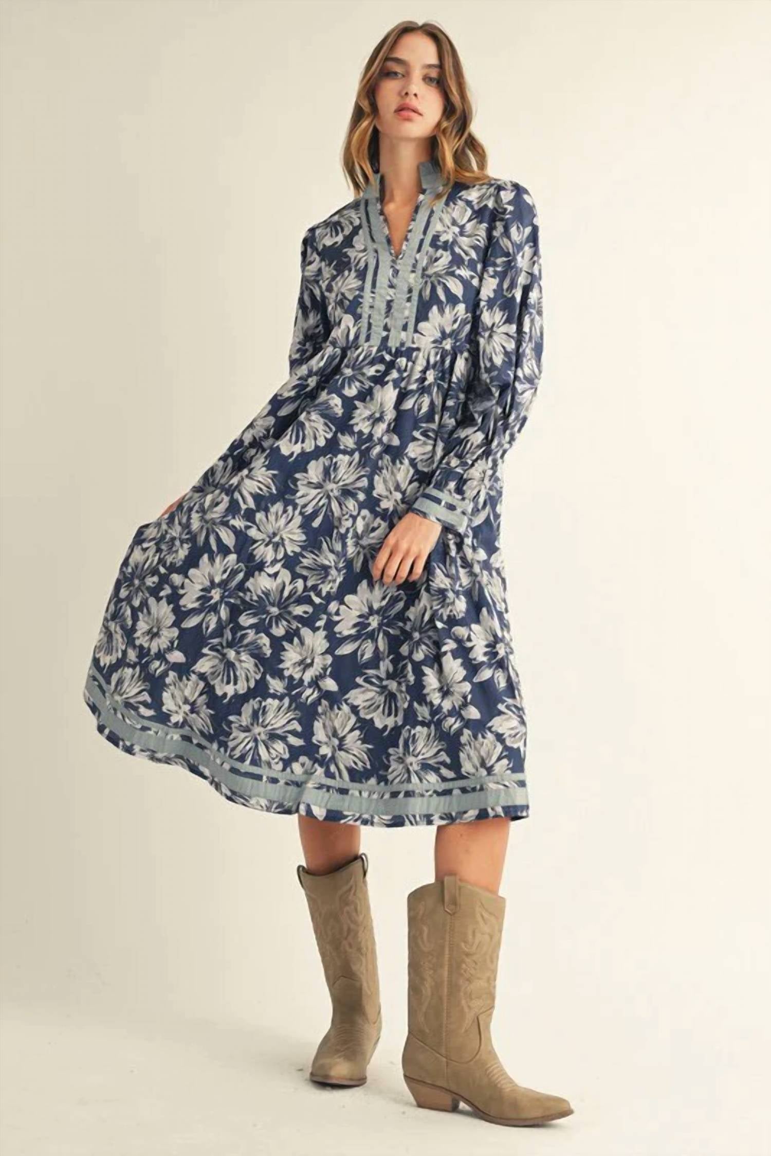 Jodifl - Bloom In Contrast Midi Dress