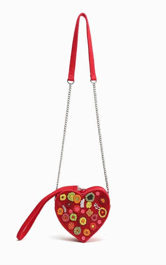 America & Beyond - Women's Blossom Heart Shaped Clutch