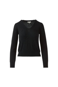 Kinross Women's Fine Gauge Crystal Tee in black - women's sweater
