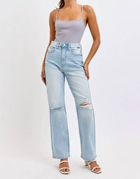 CELLO Super High Rise Dad Jean in light wash - women's jeans - alternate view