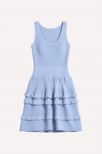 Minnie Rose - Viscose Pointelle Ruffle Sleeveless Dress