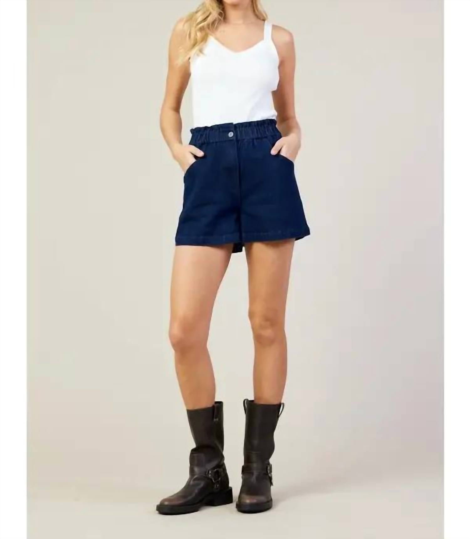 Skies Are Blue - stretch high waisted denim shorts