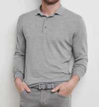 PETER MILLAR Dorset Sweater Polo in gale grey - men's shirt