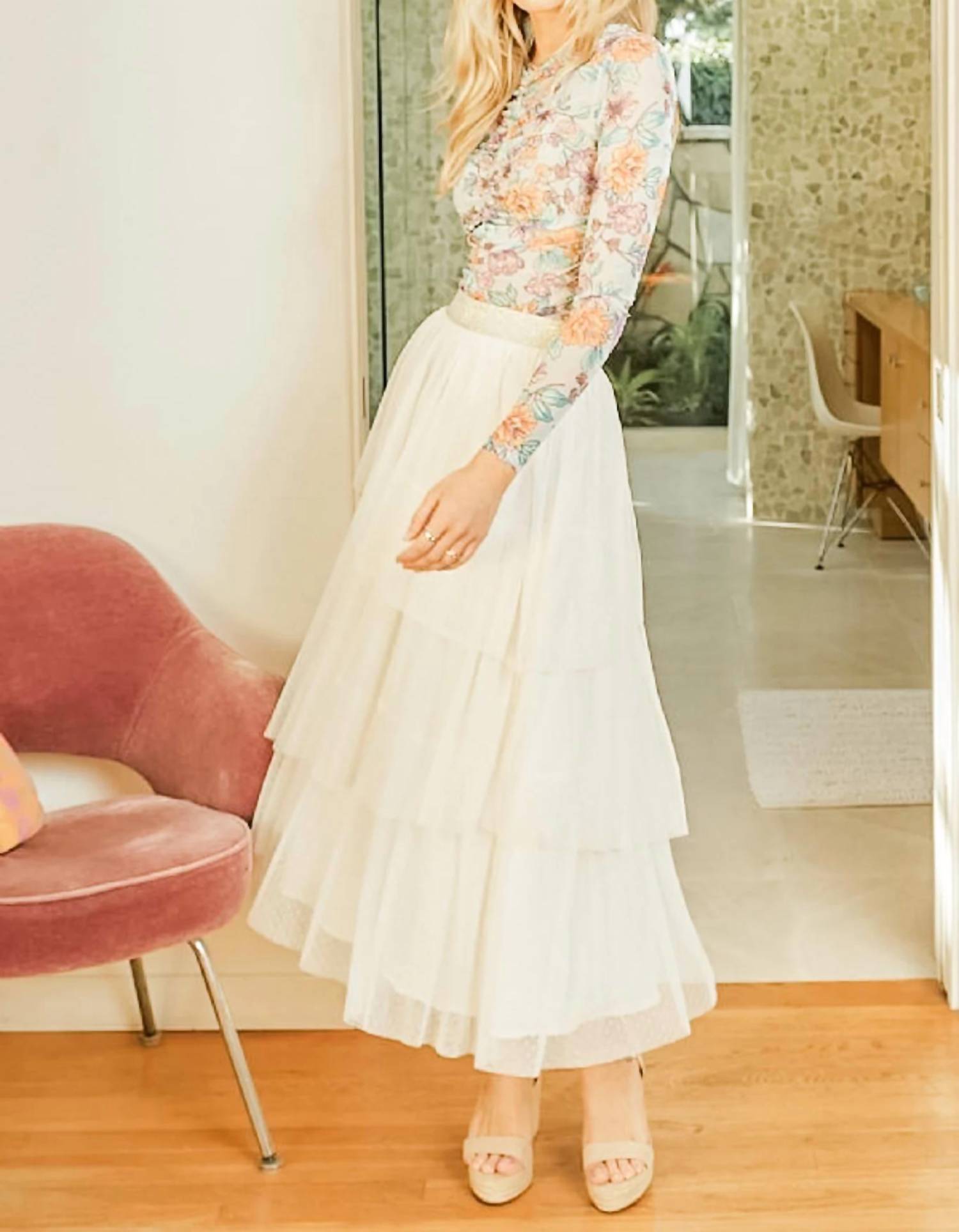 Mystree - Asymmetrical Ruffle Tulle Skirt