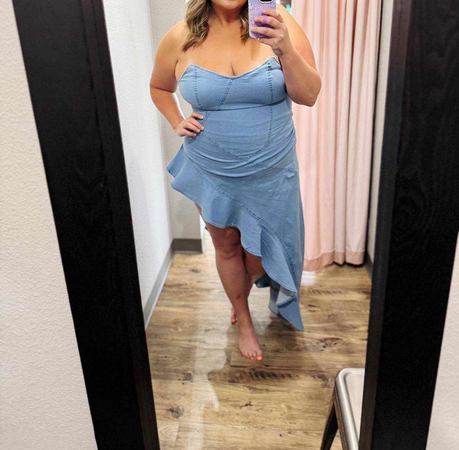 L&B - Strapless Denim Dress