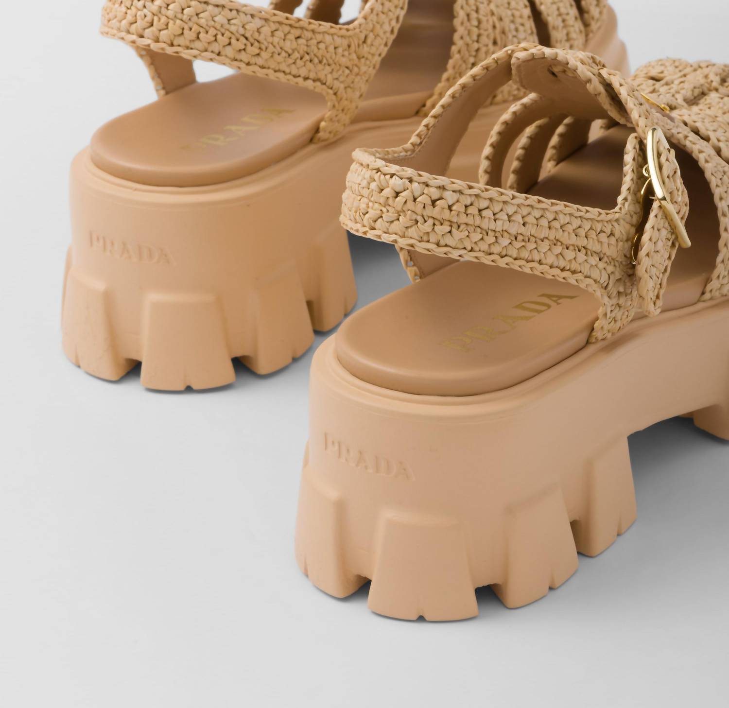 Prada - Women's Monolith Crochet Cage Sandals