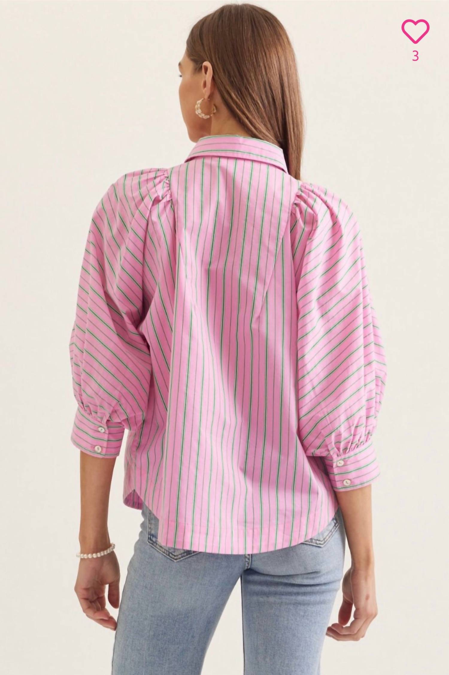 Entro - Palm Court Stripe Top