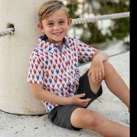Tuktuk Designs - Boys Lobsters Short Sleeve Shirt