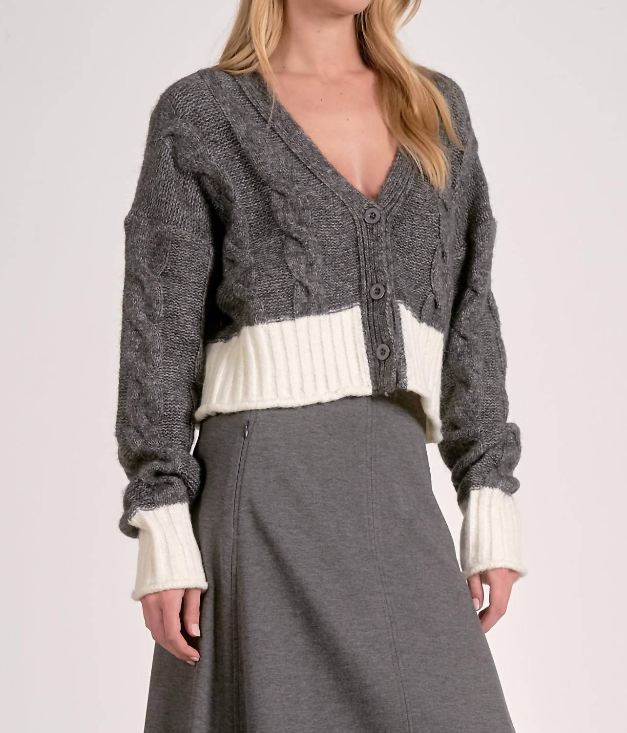 Elan - Logan Color Block Cardigan