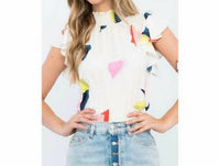 Thml - Samantha Abstract Flutter Sleeve Top
