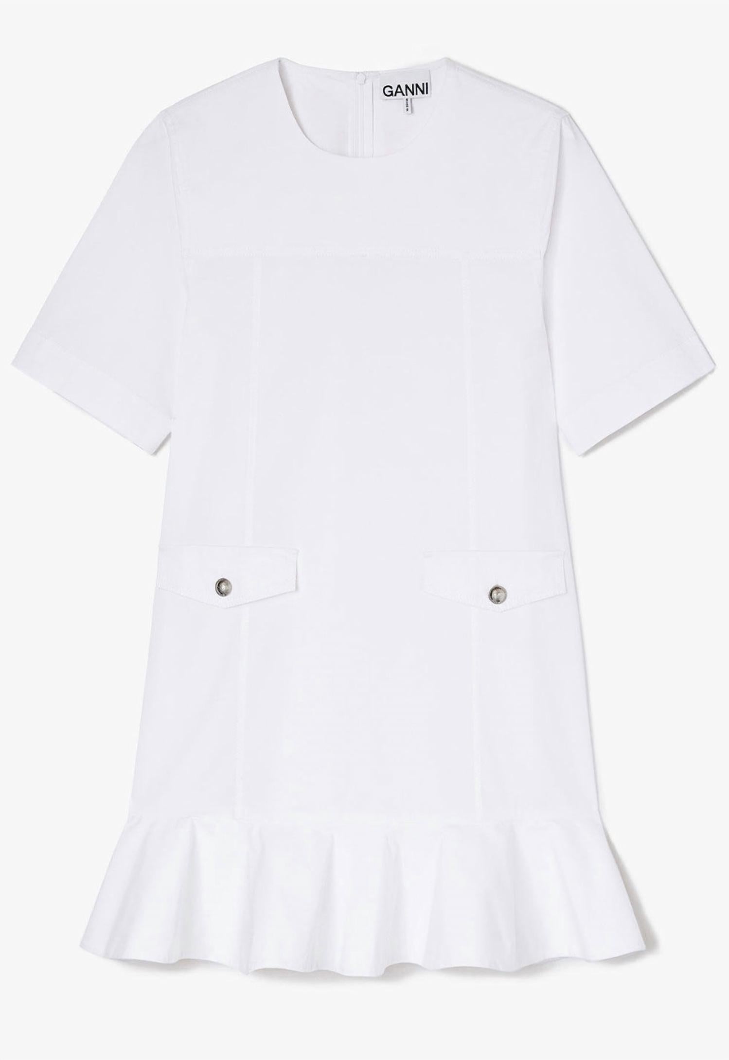 Ganni - Women's Stretch Cotton Mini Dress