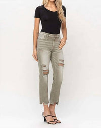 Vervet By Flying Monkey - High Rise Crop Straight Denim Jeans