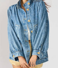 STEVE MADDEN Marceline Denim Jacket in forever blue - women's jacket - alternate view