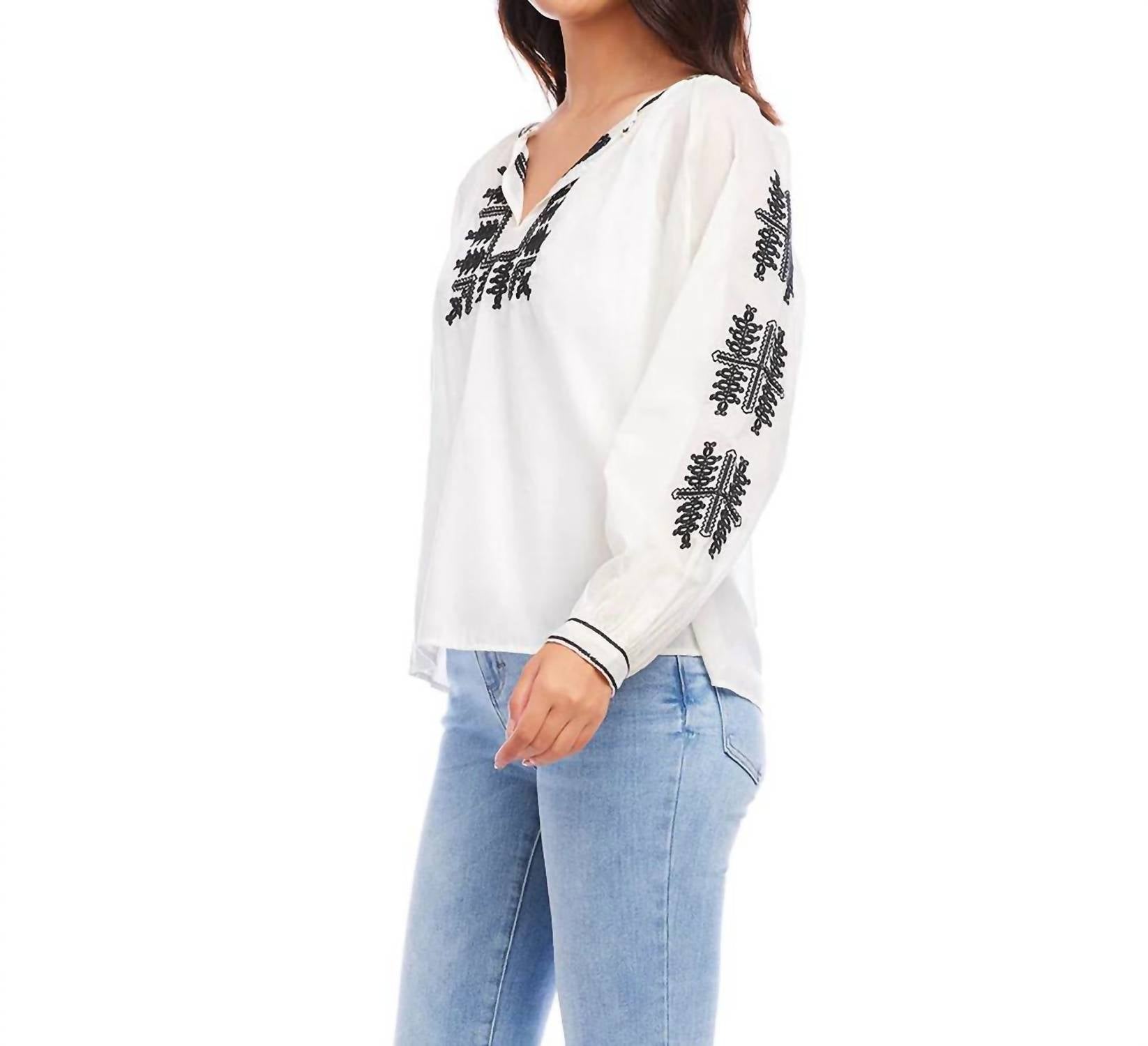 Karen Kane - Charlee Embroidered Peasant Top