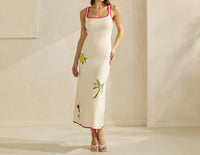 Able - Lemon Embroidered Sweater Dress
