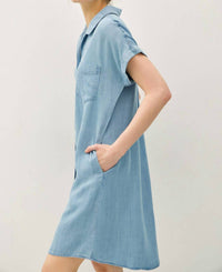Be Cool - Denim Button Down Tencel Dress