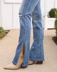 Grace And Lace - Women's Split Flare Denim