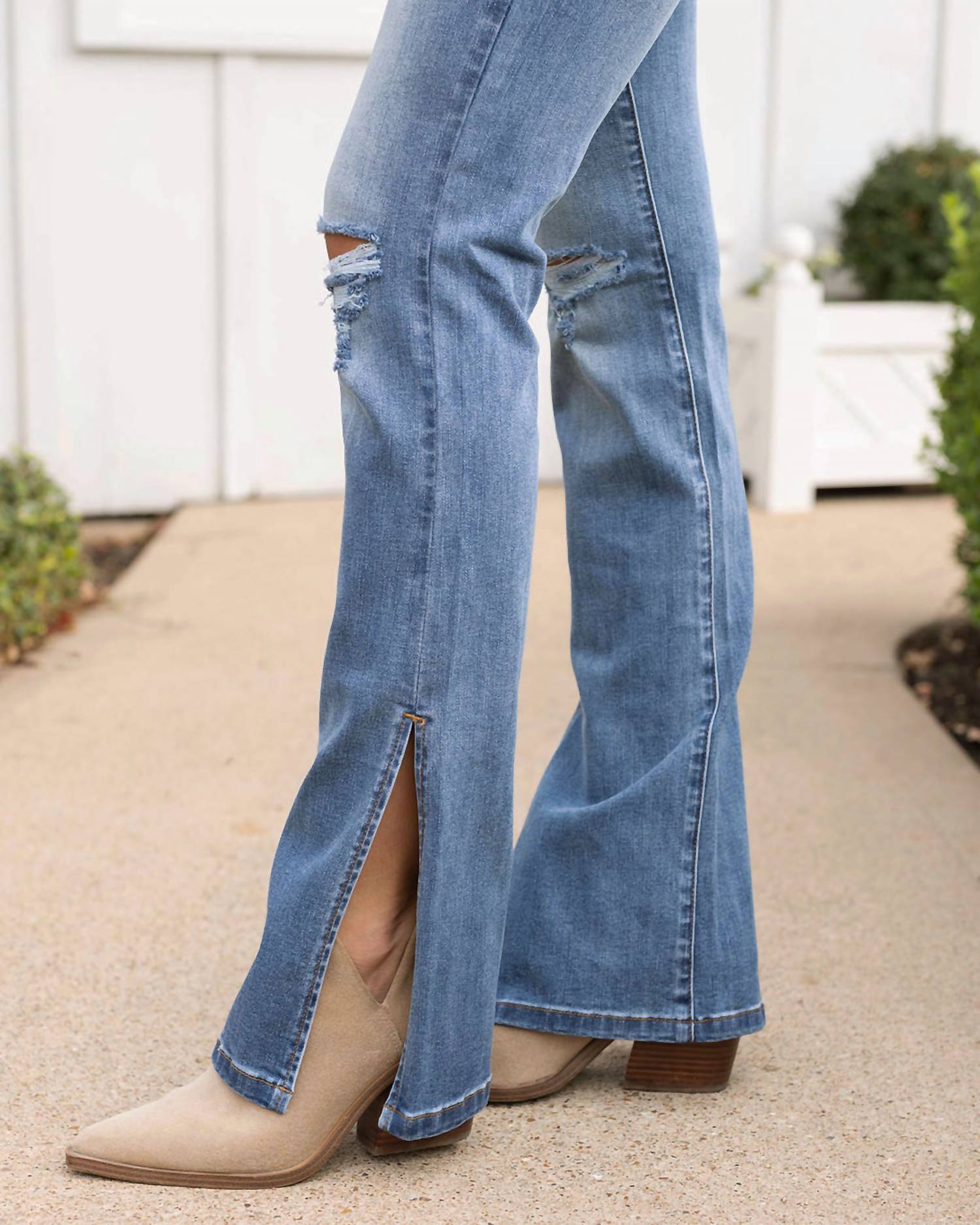 Grace And Lace - Women's Split Flare Denim