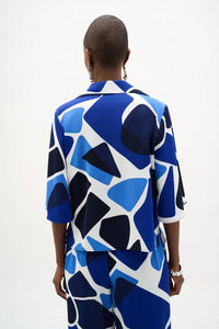 Joseph Ribkoff - Recylced Woven Geomteric Print Straight Blouse