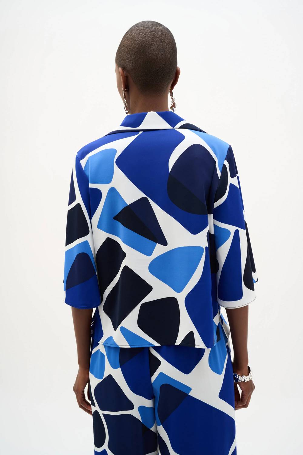 Joseph Ribkoff - Recylced Woven Geomteric Print Straight Blouse