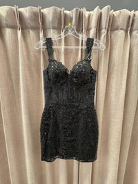 Sherri Hill - Off-the-shoulder Sweetheart Mini Dress