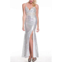 Juliet - Beaded Waist Line Fully Sequin Evening Dress