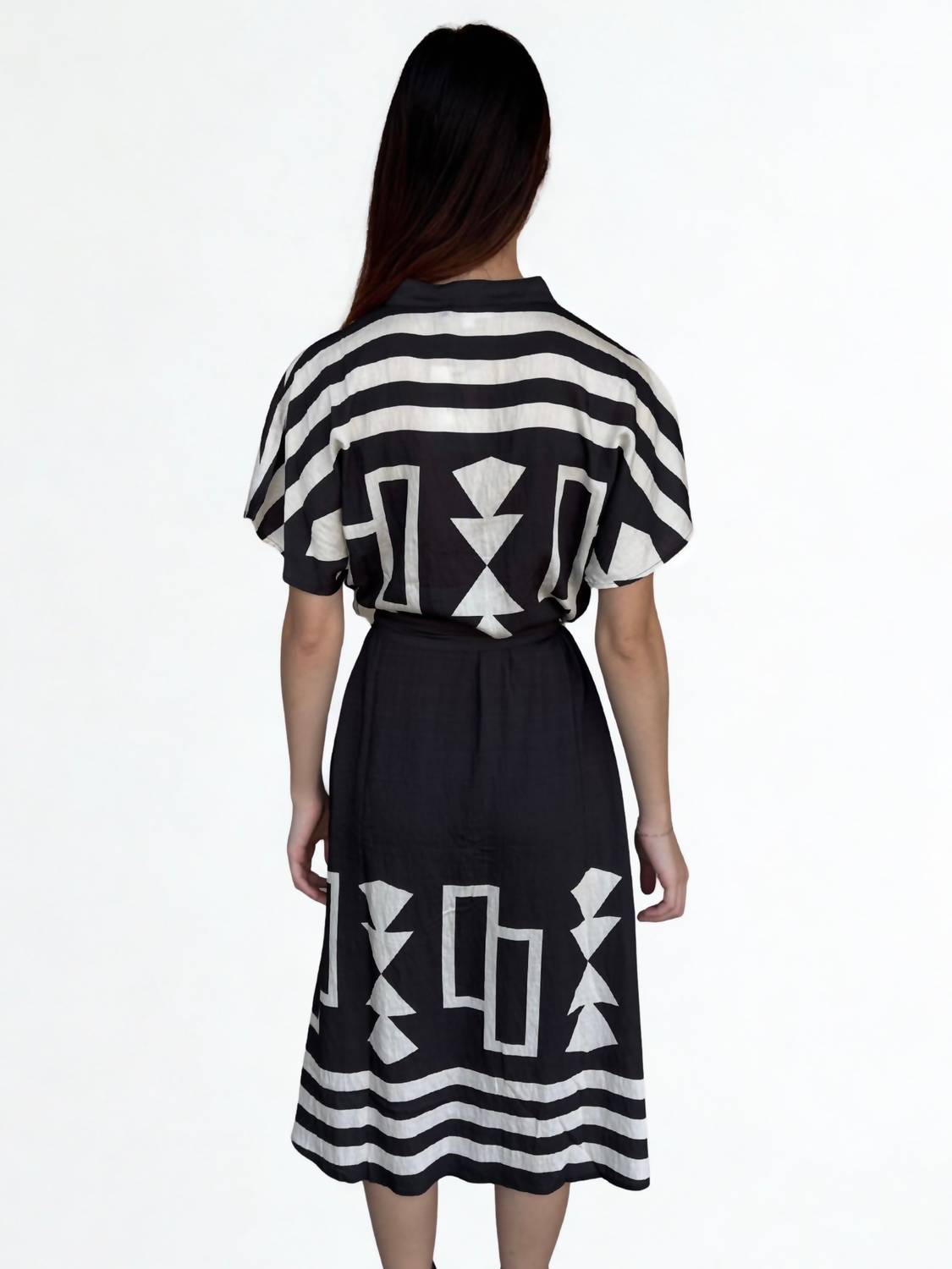 Thml - Short Sleeve Print Button Up Dress