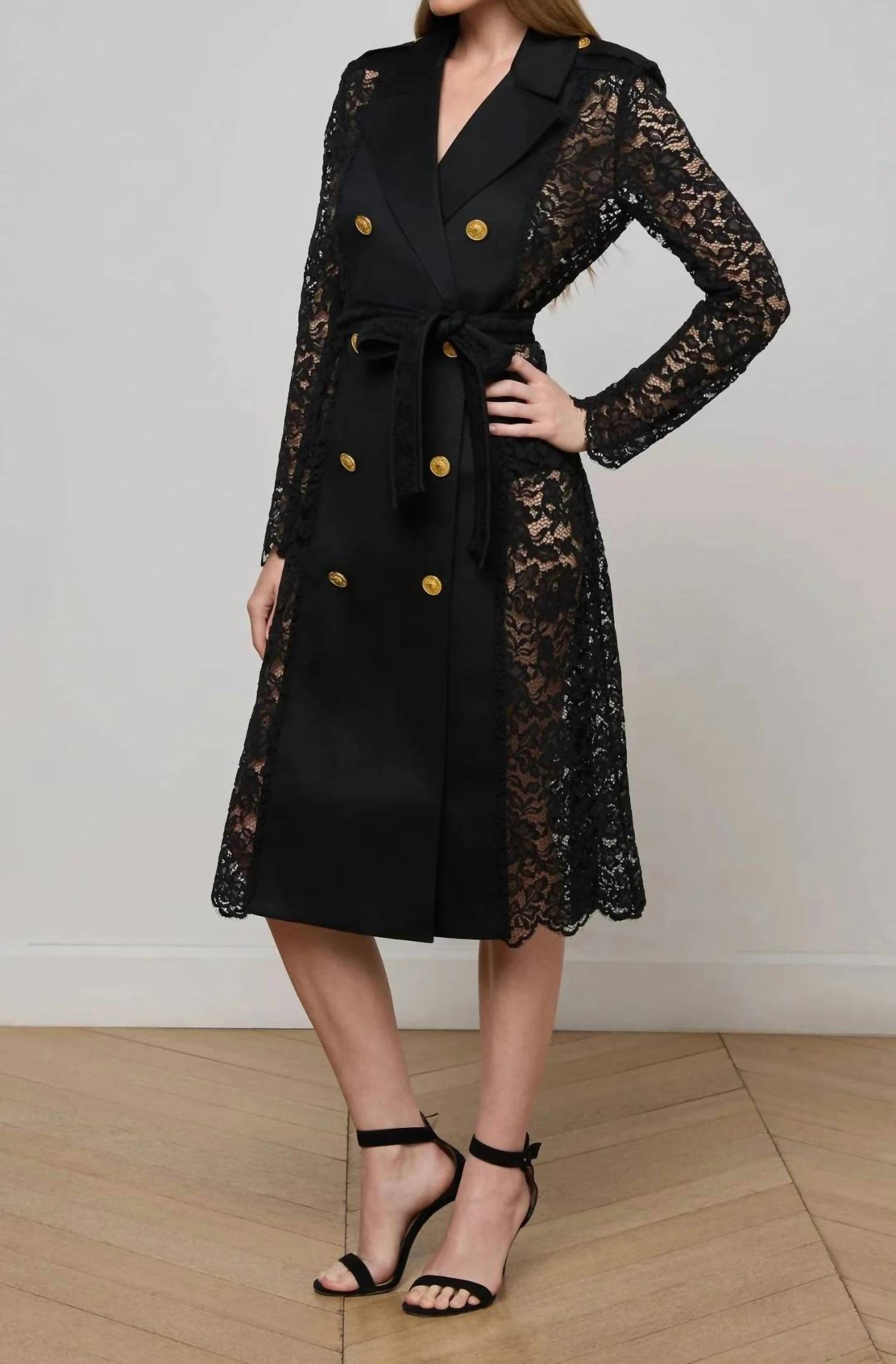 L'Agence - Amata Lace Trench Coat