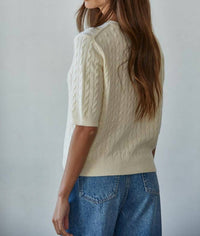 By Together - Bonjour Cable Knit Cardigan Top