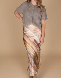 &Merci - Lila Satin Midi Skirt