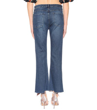 Women's W25 Midway Extreme Cropped Jeans Fringed Edges Denim Pants