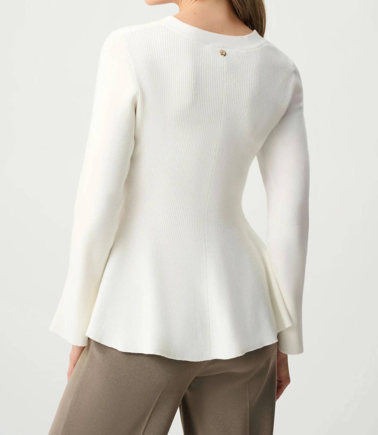 Joseph Ribkoff - Cotton Knit Fit And Flare Peplum Cardigan
