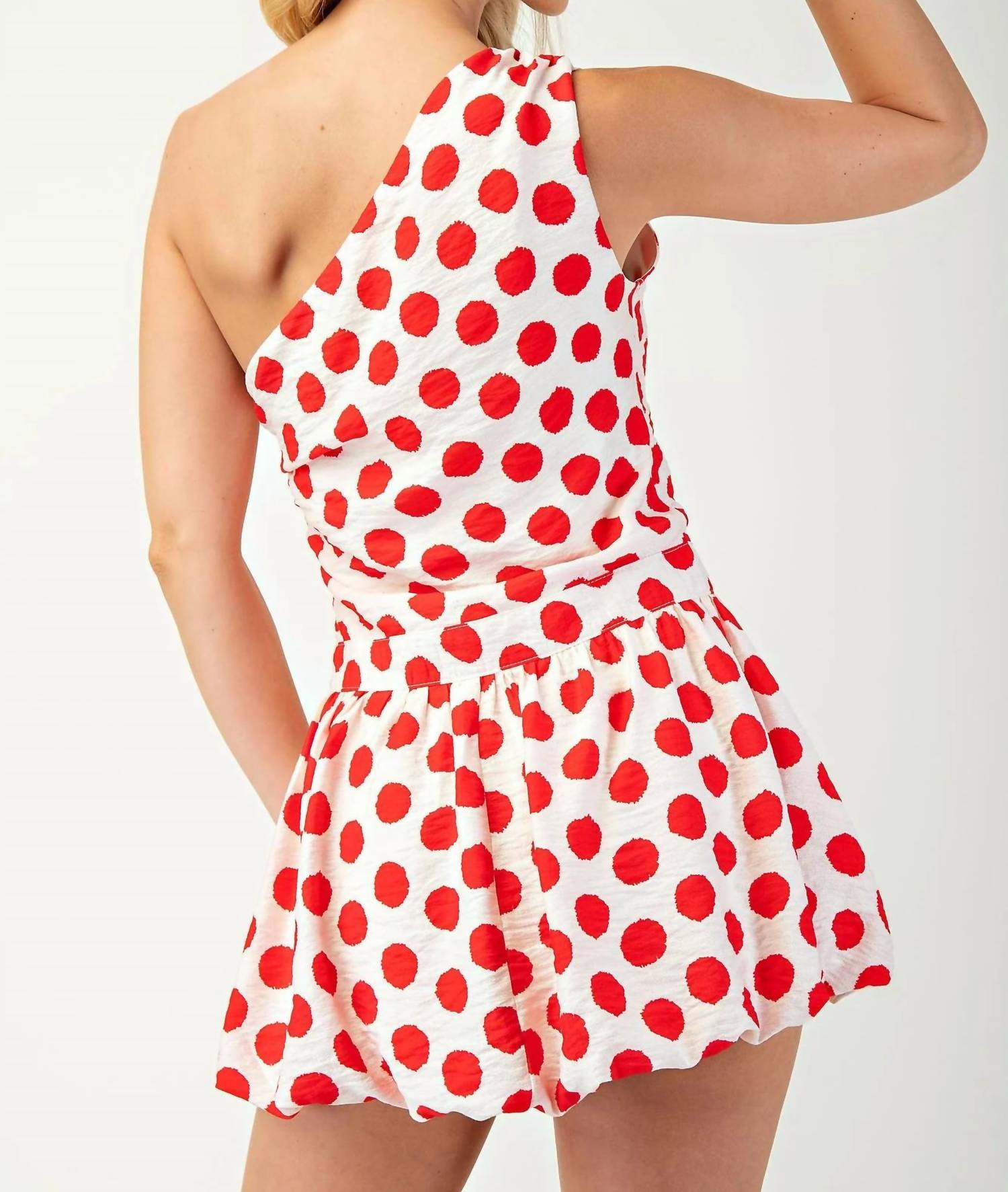 Glam - Hot Dots One Shoulder Romper