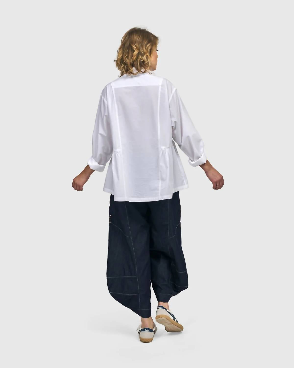 ALEMBIKA Addison Peplum Blouse in white - women's blouse - view 6